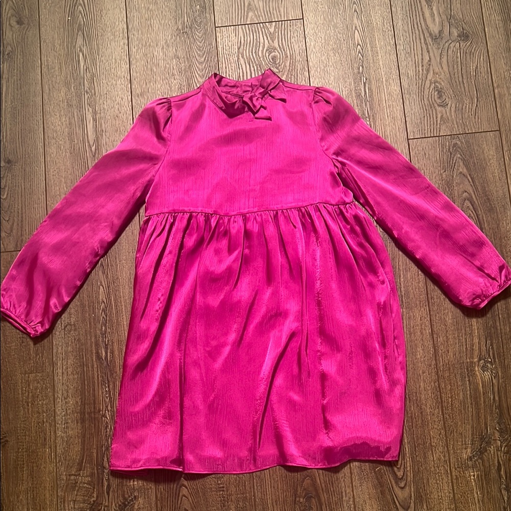 Janie and Jack Fuchsia Satin Dress